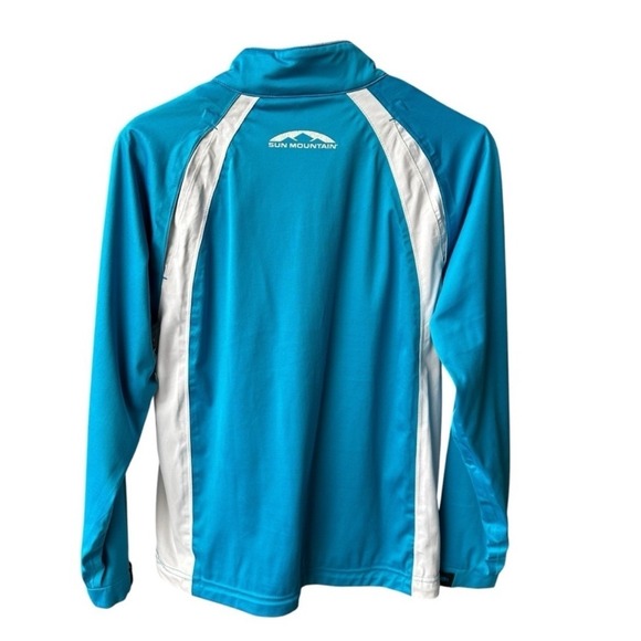 Sun Mountain Jacket Rainflex 1/2 Zip Blue Waterproof Breathable Stretch Sz Small - Picture 2 of 9